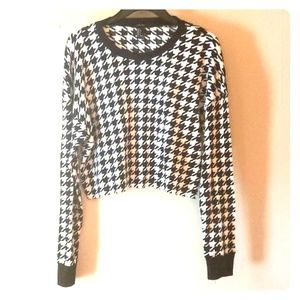 Black and White, pattern designed, Crop Top